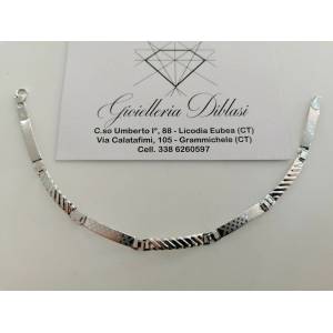 BRACCIALE ORO BIANCO 18 Karati 750% Uomo Modello SEMIRIGIDO Manifattura Italiana - 1