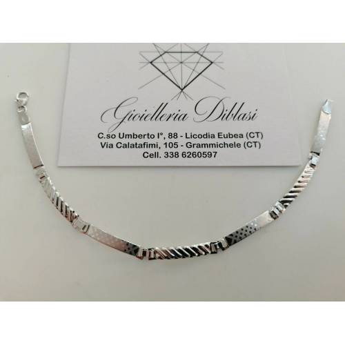 BRACCIALE ORO BIANCO 18 Karati 750% Uomo Modello SEMIRIGIDO Manifattura Italiana - 1