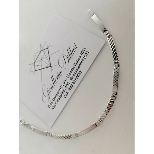 BRACCIALE ORO BIANCO 18 Karati 750% Uomo Modello SEMIRIGIDO Manifattura Italiana - 2