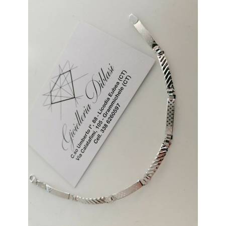 BRACCIALE ORO BIANCO 18 Karati 750% Uomo Modello SEMIRIGIDO Manifattura Italiana - 2