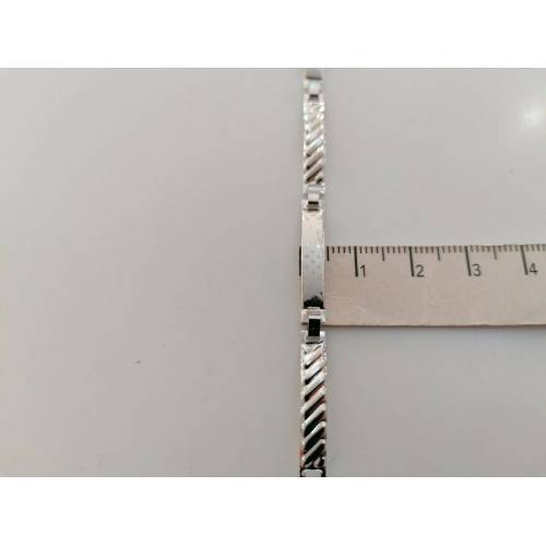 BRACCIALE ORO BIANCO 18 Karati 750% Uomo Modello SEMIRIGIDO Manifattura Italiana - 4