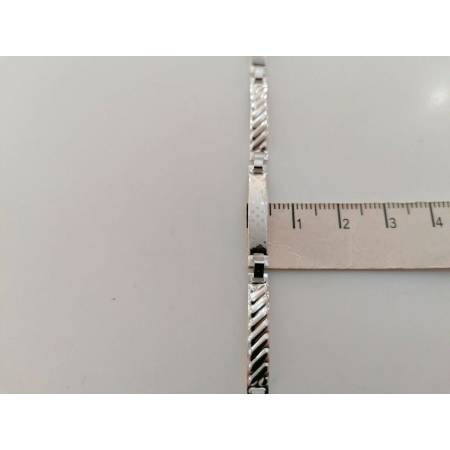 BRACCIALE ORO BIANCO 18 Karati 750% Uomo Modello SEMIRIGIDO Manifattura Italiana - 4