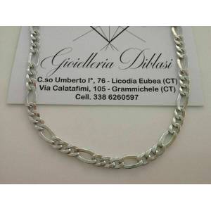 COLLANA COLLIER Uomo Donna ORO BIANCO 18 KARATI 750% Girocollo CATENA Maglia 3+1 - 1