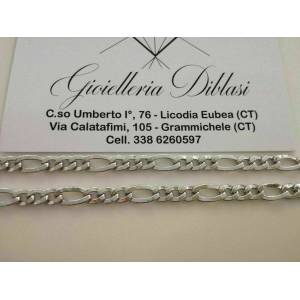 COLLANA COLLIER Uomo Donna ORO BIANCO 18 KARATI 750% Girocollo CATENA Maglia 3+1 - 1 2