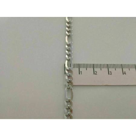 COLLANA COLLIER Uomo Donna ORO BIANCO 18 KARATI 750% Girocollo CATENA Maglia 3+1 - 3