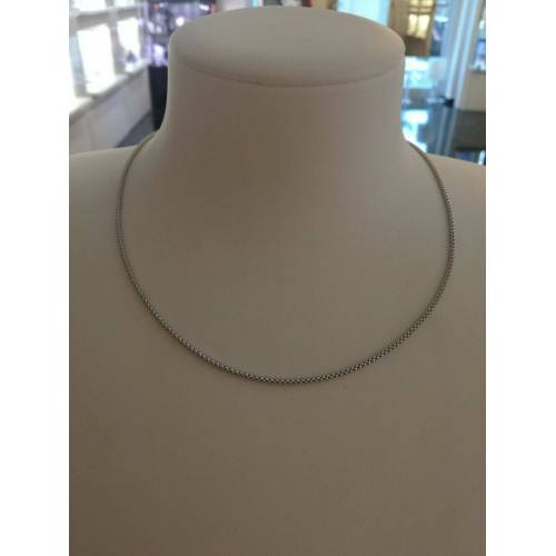 COLLANA In ORO BIANCO Unisex Oro 18 KT 750% Made In Italy - 2