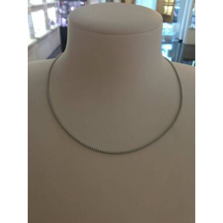 COLLANA In ORO BIANCO Unisex Oro 18 KT 750% Made In Italy - 2