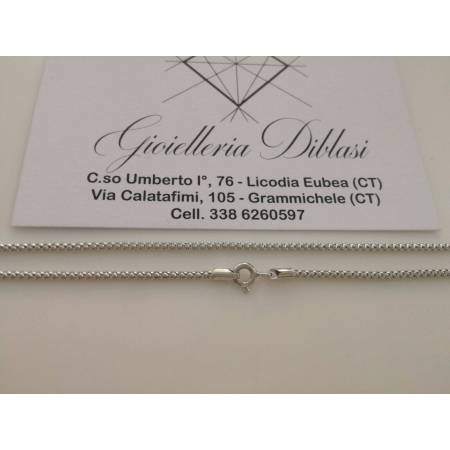 COLLANA In ORO BIANCO Unisex Oro 18 KT 750% Made In Italy - 3