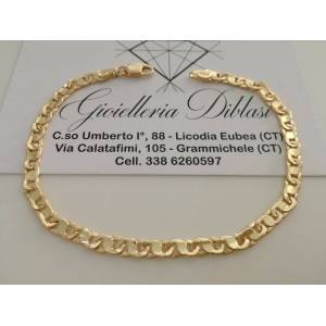 BRACCIALE Uomo Donna Unisex ORO GIALLO 18 Karati 750%/1000 Maglia CATENA Italia - 1
