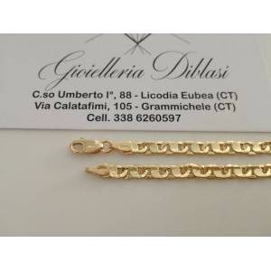 BRACCIALE Uomo Donna Unisex ORO GIALLO 18 Karati 750%/1000 Maglia CATENA Italia - 1 2