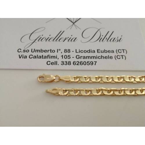 BRACCIALE Uomo Donna Unisex ORO GIALLO 18 Karati 750%/1000 Maglia CATENA Italia - 2