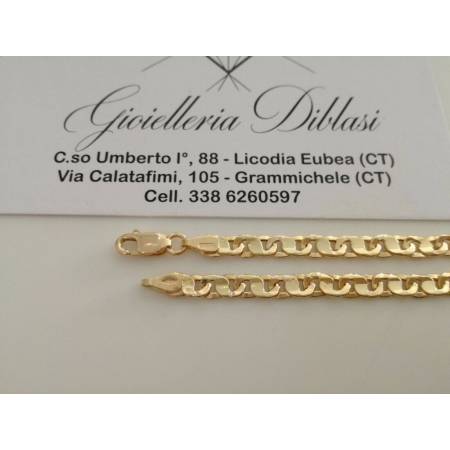 BRACCIALE Uomo Donna Unisex ORO GIALLO 18 Karati 750%/1000 Maglia CATENA Italia - 2