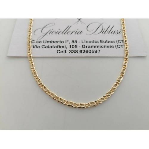 COLLANA ORO GIALLO 18 Kt 750% Uomo Donna Unisex COLLIER Maglia Catena Girocollo - 1