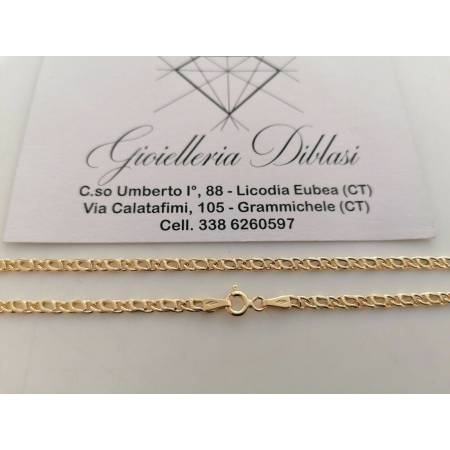 COLLANA ORO GIALLO 18 Kt 750% Uomo Donna Unisex COLLIER Maglia Catena Girocollo - 2