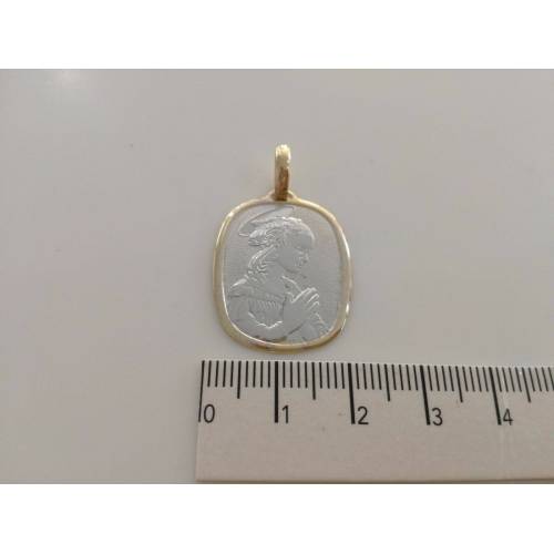 MEDAGLIA CIONDOLO PENDENTE MADONNA BICOLORE (18 KT 750%) - 2