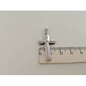 CIONDOLO CROCE Oro 18 Karati 750% Oro Bianco e Diamante Pendente Made in Italia - 1 2