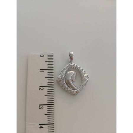 MEDAGLIA CIONDOLO PENDENTE CON LA MADONNA IN ORO BIANCO (18 KT 750%) - 3