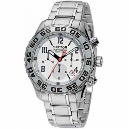 SECTOR OROLOGIO Uomo Da Polso PILOT MASTER CRONOGRAFO Acciaio Bianco R3273679045 - 1
