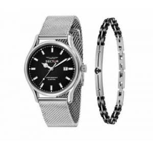 OROLOGIO SECTOR 660 Uomo Acciaio MULTIFUNZIONE Argento Nero Datario R3253517025 - 1