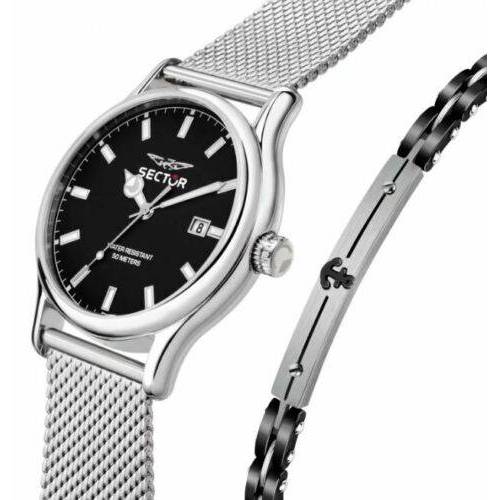 OROLOGIO SECTOR 660 Uomo Acciaio MULTIFUNZIONE Argento Nero Datario R3253517025 - 5