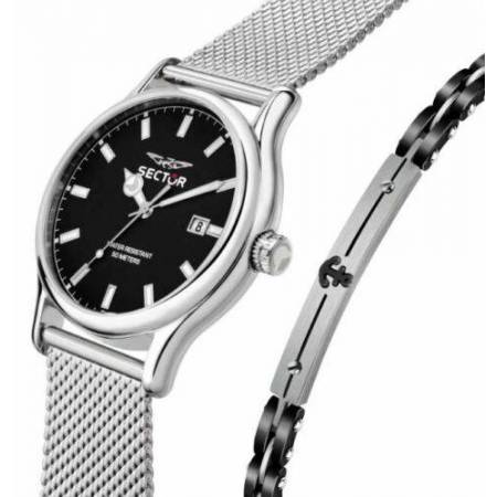 OROLOGIO SECTOR 660 Uomo Acciaio MULTIFUNZIONE Argento Nero Datario R3253517025 - 5