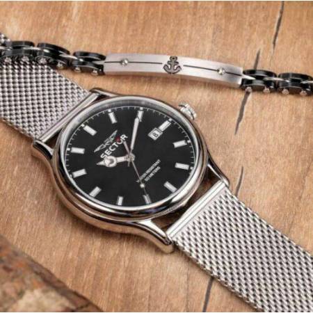 OROLOGIO SECTOR 660 Uomo Acciaio MULTIFUNZIONE Argento Nero Datario R3253517025 - 6