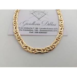 COLLANA Uomo Donna Unisex ORO GIALLO 18 Kt 750% Collier Maglia CATENA Girocollo - 1