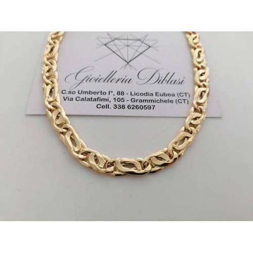 COLLANA Uomo Donna Unisex ORO GIALLO 18 Kt 750% Collier Maglia CATENA Girocollo - 1