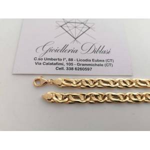 COLLANA Uomo Donna Unisex ORO GIALLO 18 Kt 750% Collier Maglia CATENA Girocollo - 1 2