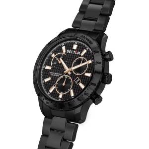 OROLOGIO SECTOR 270 Uomo Acciaio Nero CRONOGRAFO Datario Tachimetro R3273778001 - 1 2