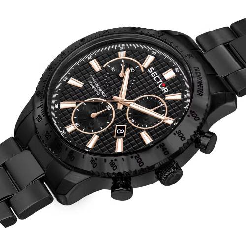 OROLOGIO SECTOR 270 Uomo Acciaio Nero CRONOGRAFO Datario Tachimetro R3273778001 - 7