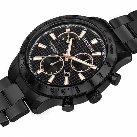OROLOGIO SECTOR 270 Uomo Acciaio Nero CRONOGRAFO Datario Tachimetro R3273778001 - 7