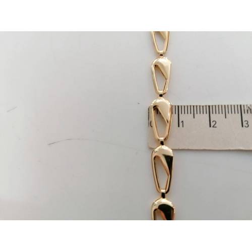 BRACCIALE Donna In ORO GIALLO 18 Karati 750% Modello Maglia CATENA Goccia Italia - 3