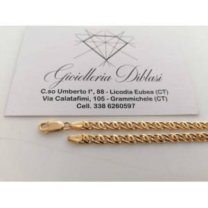 BRACCIALE Uomo Donna Unisex ORO GIALLO 18 Karati 750%/1000 Maglia CATENA Piatta - 1 2