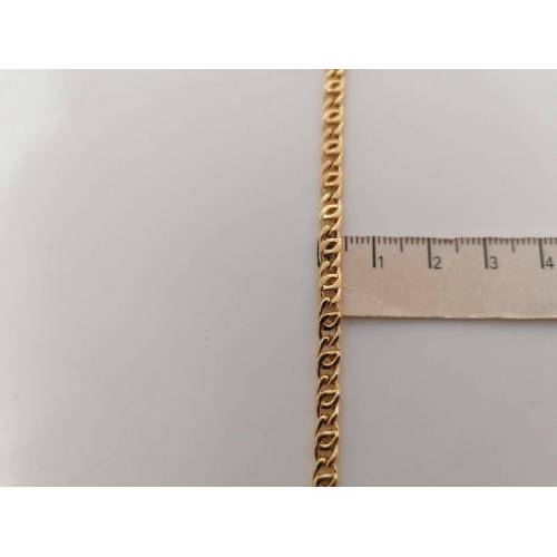 BRACCIALE Uomo Donna Unisex ORO GIALLO 18 Karati 750%/1000 Maglia CATENA Piatta - 3