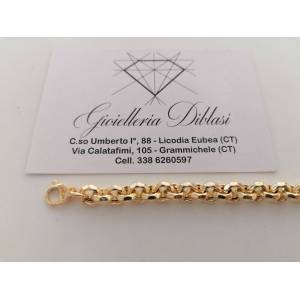 BRACCIALE Donna In ORO GIALLO 18 Karati 750%/1000 Maglia CATENA Rolò Sfaccettata - 1 2