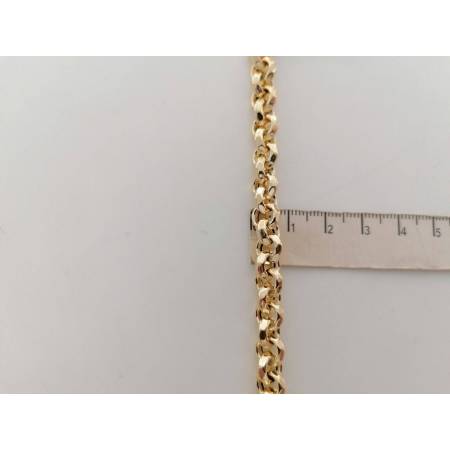 BRACCIALE Donna In ORO GIALLO 18 Karati 750%/1000 Maglia CATENA Rolò Sfaccettata - 3