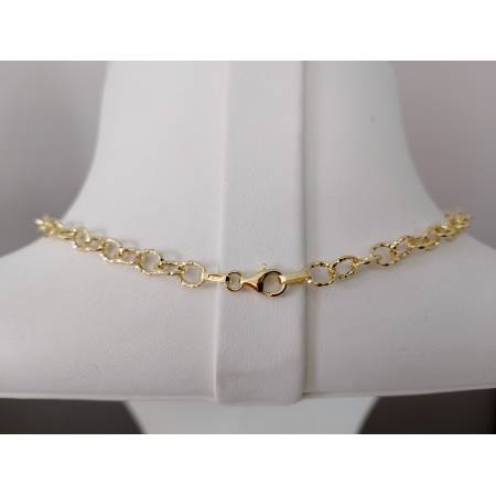 COLLANA ORO 18 KT 750% Bicolore GIALLO BIANCO Donna COLLIER CATENA Maglia Cerchi