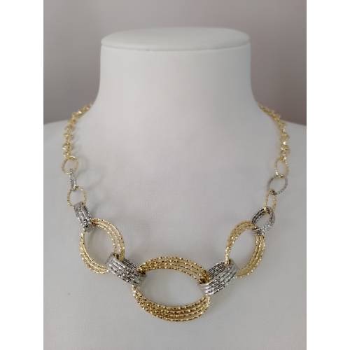COLLANA ORO 18KT 750% GIALLO BIANCO...
