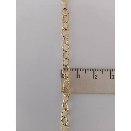 COLLANA ORO 18KT 750% GIALLO BIANCO Donna COLLIER CATENA Maglia Ovali Diamantati