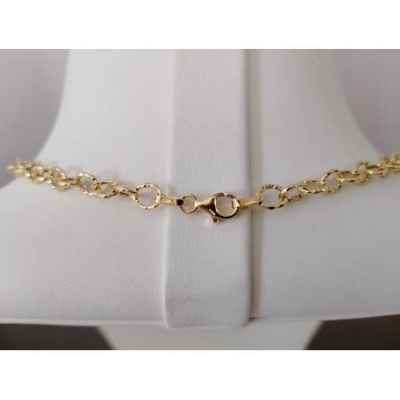 COLLANA ORO 18 Karati 750% GIALLO BIANCO Donna COLLIER CATENA Rombi Diamantati