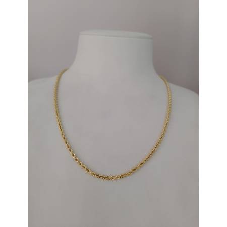 COLLANA ORO GIALLO 18 Karati 750% Modello CORDA LASER FUNE Uomo Donna Unisex
