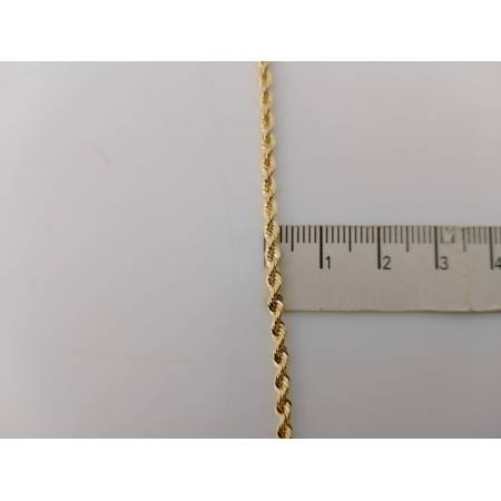 COLLANA ORO GIALLO 18 Karati 750% Modello CORDA LASER FUNE Uomo Donna Unisex