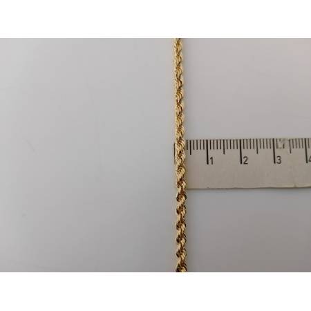 COLLANA ORO GIALLO 18 Kt 750% Modello CORDA LASER FUNE Collier Uomo Donna Unisex