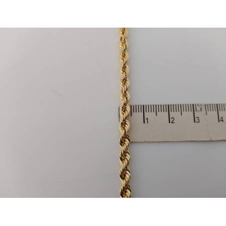 COLLANA ORO GIALLO 18 Kt 750% Modello CORDA LASER FUNE Collier Uomo Donna Unisex