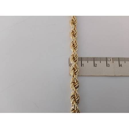 COLLANA ORO GIALLO 18 Kt 750% Modello CORDA LASER FUNE Treccia Uomo Donna Unisex