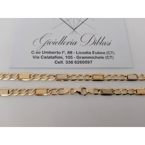 COLLANA ORO 18 KT 750% Giallo Bianco...