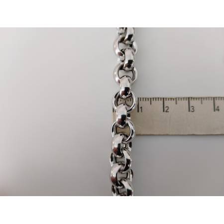 BRACCIALE Donna ORO BIANCO 18 Karati 750%/1000 Maglia CATENA Rolò Lucida Liscia
