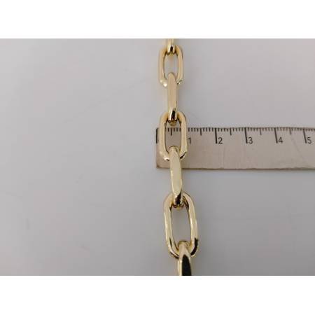 BRACCIALE Donna ORO GIALLO 18 Karati 750%/1000 Maglia CATENA Larga Lucida Italia