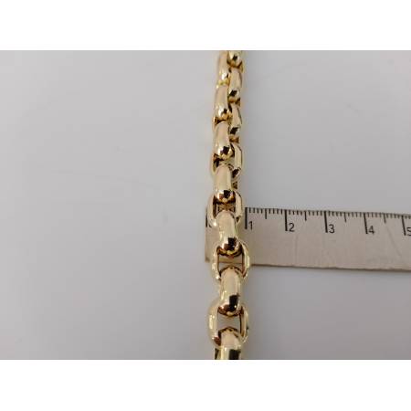 BRACCIALE Donna ORO GIALLO 18 Karati 750%/1000 Maglia CATENA Larga Lucida Italia